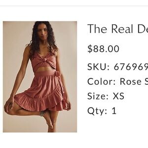 Free people linen dress in dusty rose